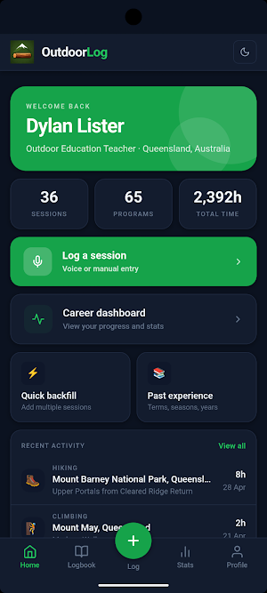 OutdoorLog Screenshot 0