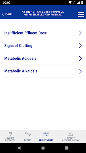 Prismaflex Citrate Protocol Screenshot 3