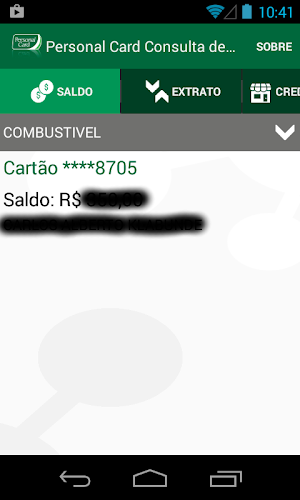 Personal Card Consulta Cartões Screenshot 1