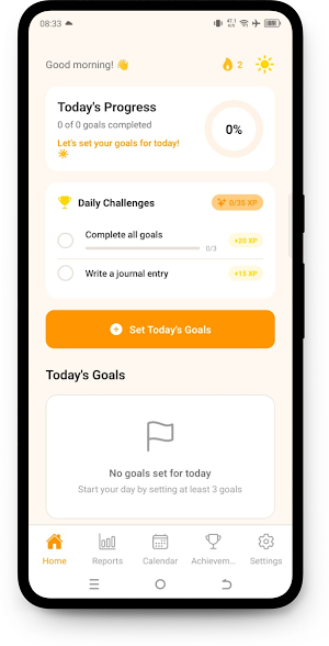 DayGoals: Daily Goals Journal Screenshot 0