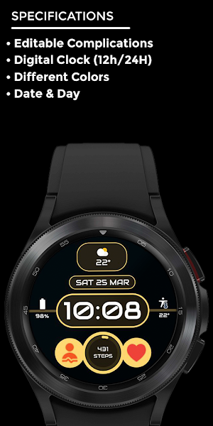 Nighty Digital 08 - watch face Screenshot 3