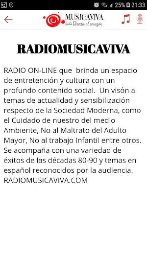 RADIOMUSICAVIVA Screenshot 3