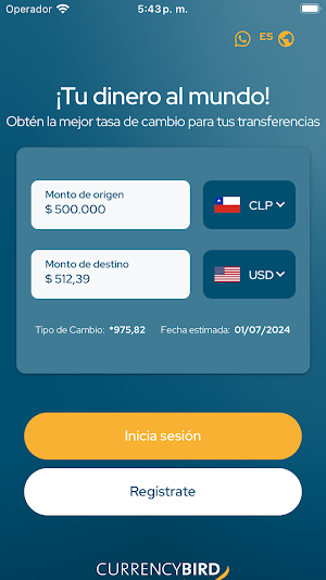CurrencyBird: Envíos de Dinero Screenshot 3