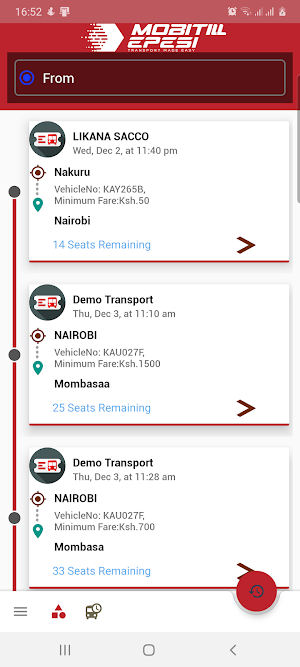 mEpesi Booking Screenshot 2
