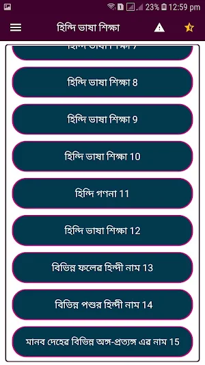 বাংলা থেকে হিন্দি ভাষা শিক্ষা বই / বাংলা টু হিন্দি Screenshot 1