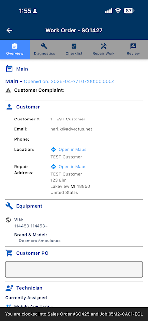MacQueen Service App Screenshot 2