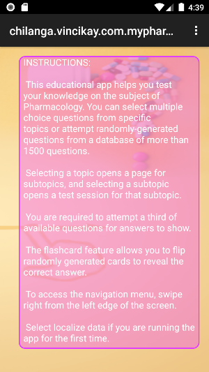 My Pharmacology Quiz App Screenshot 1