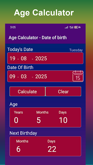 Age Calculator - Date of birth Screenshot 0