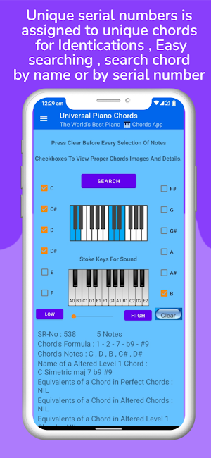 Universal Piano Chords Screenshot 1