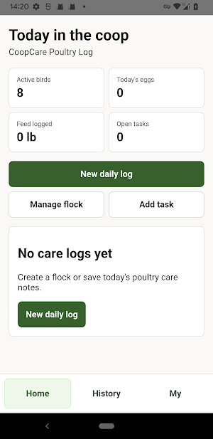 CoopCare Poultry Log Screenshot 0