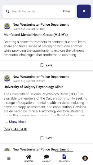 New Westminster PD PeerConnect Screenshot 2