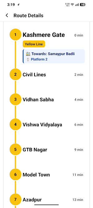 Delhi NCR Metro Navigatior Screenshot 1
