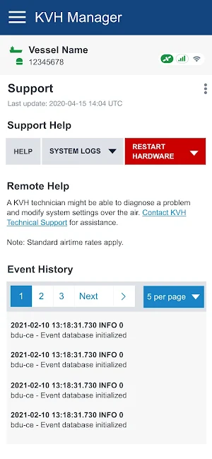 KVH Connect Screenshot 2