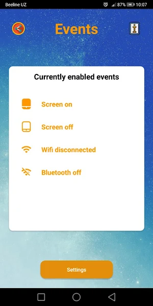 Phone events Screenshot 1