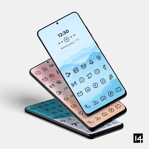 Aline Black: linear icon pack Screenshot 0