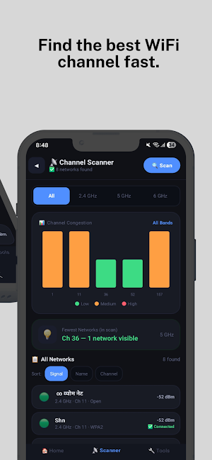 Net Tools: Wi-Fi Analyzer Screenshot 2