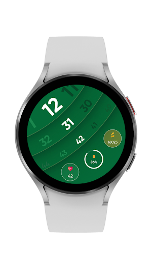 Green Curve Stylish Watch Face Screenshot 1