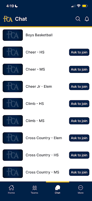 PCA Lions Athletics Screenshot 2