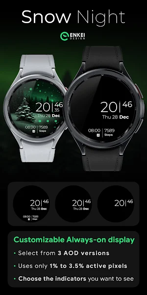 Snow Night - watch face Screenshot 2