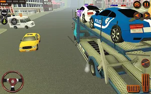 City Police Car Transporter Truck: Trailer Driving Screenshot 2