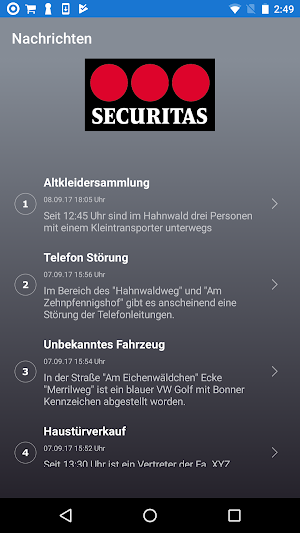 Securitas Hahnwald App Screenshot 0
