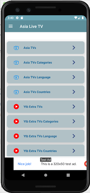 Asia Live TV Channels Screenshot 1