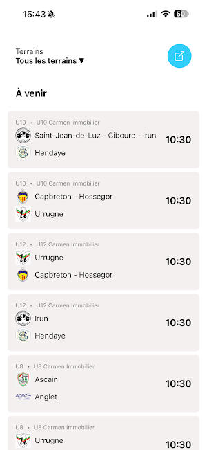 Live Scoring - TOURNOI.CO Screenshot 1