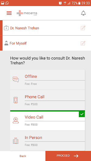 Medanta eCLINIC - Consult Medanta Doctors Online Screenshot 1