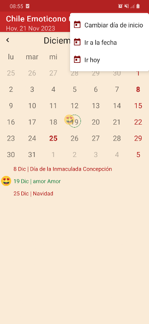 Chile Emoticono Calendario Screenshot 3
