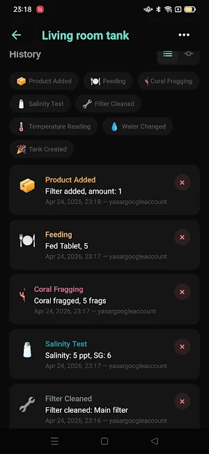 Aquarist - Tank Tracker Screenshot 1