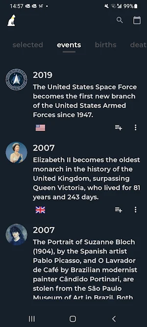 History Calendar - On This Day Screenshot 0