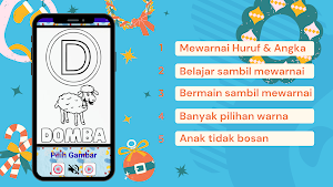 Mewarnai Huruf & Angka PAUD TK Screenshot 1