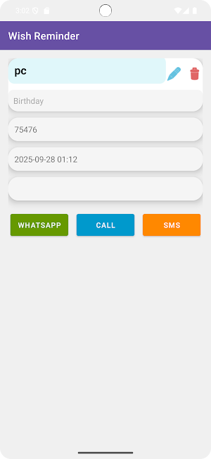 Event & Wish: Notifier+Sender Screenshot 1