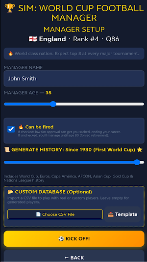 SIM: World Cup Manager Screenshot 0