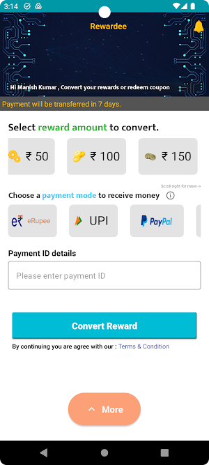 Rewardee : Credit Redeem Screenshot 1