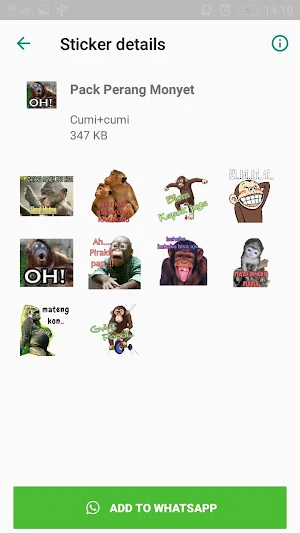 Perang Gambar Monyet - WAStickersApp Screenshot 3