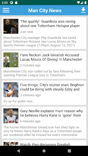 Manchester City Latest News Screenshot 0
