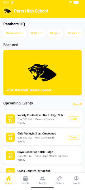 Perry High School Athletics Screenshot 0