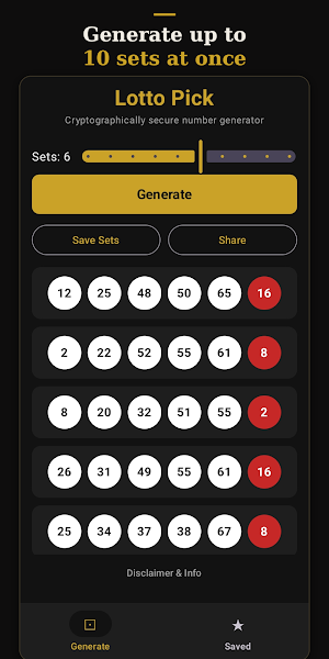Lotto Picker: Number Generator Screenshot 1