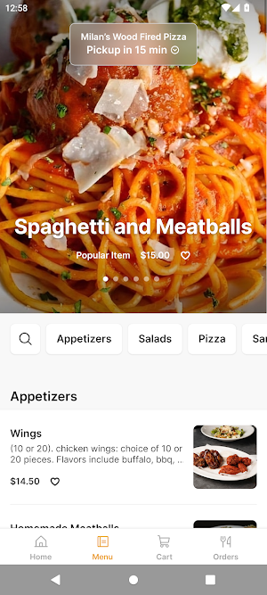Milan's Wood Fired Pizza Screenshot 1