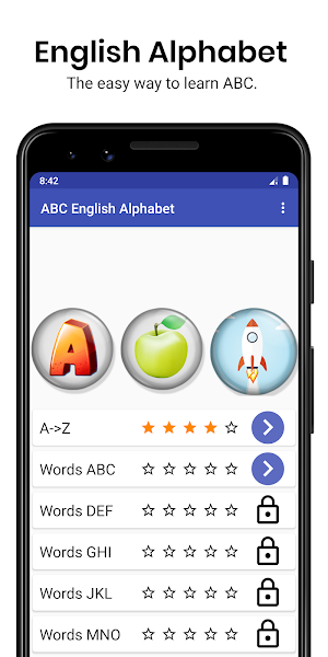 English Alphabet with Sound, Test, Quiz Screenshot 0