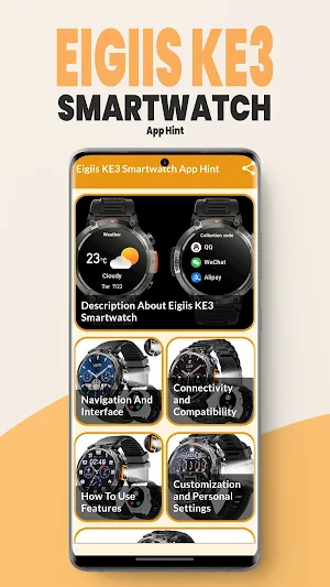 Eigiis KE3 Smartwatch App Hint Screenshot 2