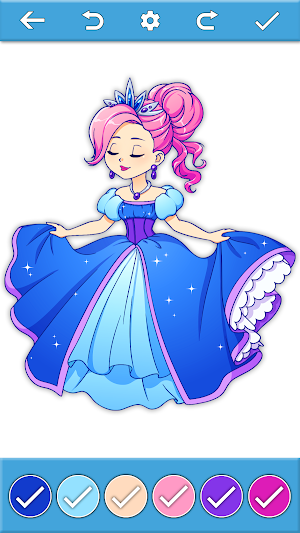 Princess Paint by Number Book Screenshot 2