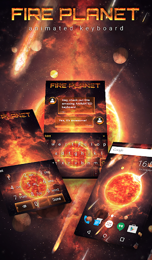 Fire Planet Animated Keyboard + Live Wallpaper Screenshot 0