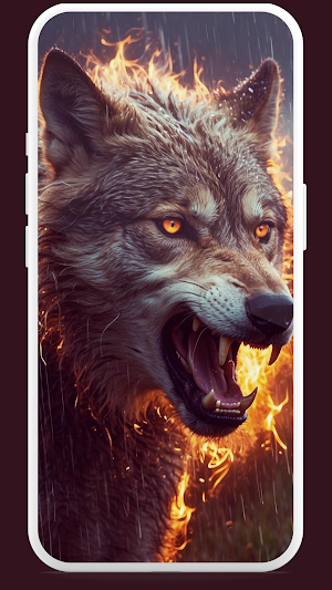 Fire Wolf Wallpaper 4K Screenshot 3