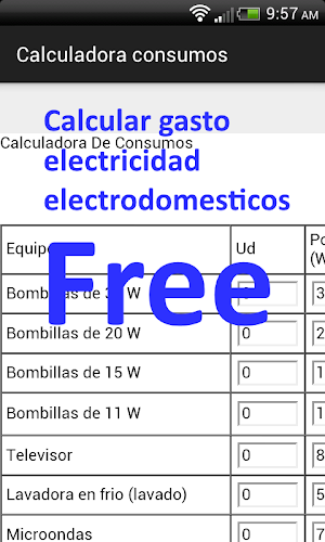 Mide Consumo electrodomesticos Screenshot 1