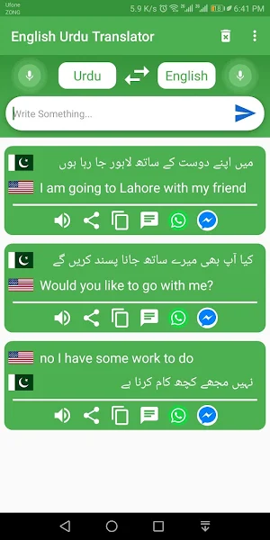 Urdu English Voice Translator App & Dictionary Screenshot 1