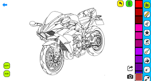 Ninja Motorbike Coloring Pages Screenshot 1
