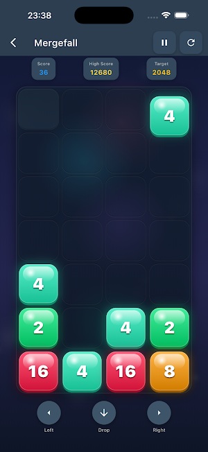 Mergefall: Number Drop Puzzle Screenshot 2