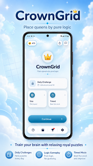 CrownGrid – Queen Puzzle Screenshot 0